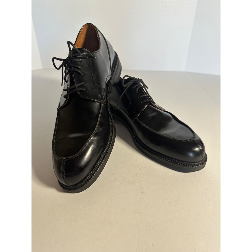 Johnston & Murphy Passport Black Leather Split Toe Derby Shoes Italy Mens 12 M